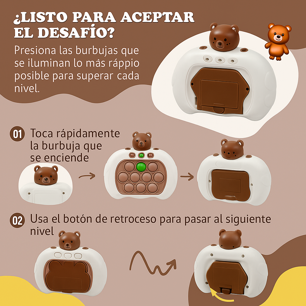 POP IT™️EL JUEGO QUE ESTIMULA LA ATENCIÓN Y EL ENFOQUE, PERMITIENDO EL DESARROLLO TEMPRANO DEL CEREBRO DE TU HIJO.