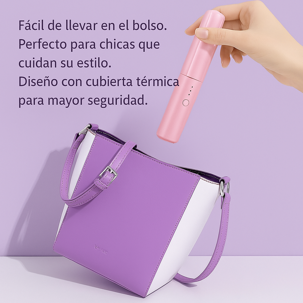 MINI PEINE ALISADOR INALAMBRICO GLOWLISS™DEJA TU PELO SUAVE, BRILLANTE Y PERFECTAMENTE ORGANIZADO EN SEGUNDOS."