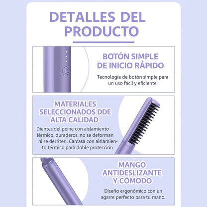 MINI PEINE ALISADOR INALAMBRICO GLOWLISS™DEJA TU PELO SUAVE, BRILLANTE Y PERFECTAMENTE ORGANIZADO EN SEGUNDOS."