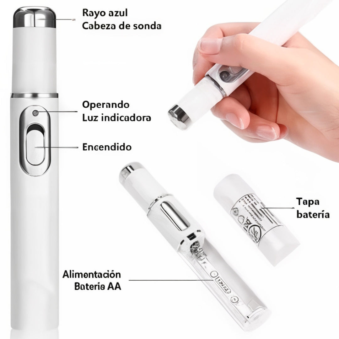 Lapíz laser facial DermaBlue™️elimina acne, manchas por el sol, y arrugas en la piel